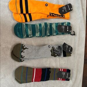 Stance Men's Multi-Color Crew Socks Pack - Orange, Teal, Gray, Olive
